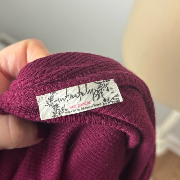 Intimately Free Swing Tank Top Maroon Ribbed S - Picture 3 of 3